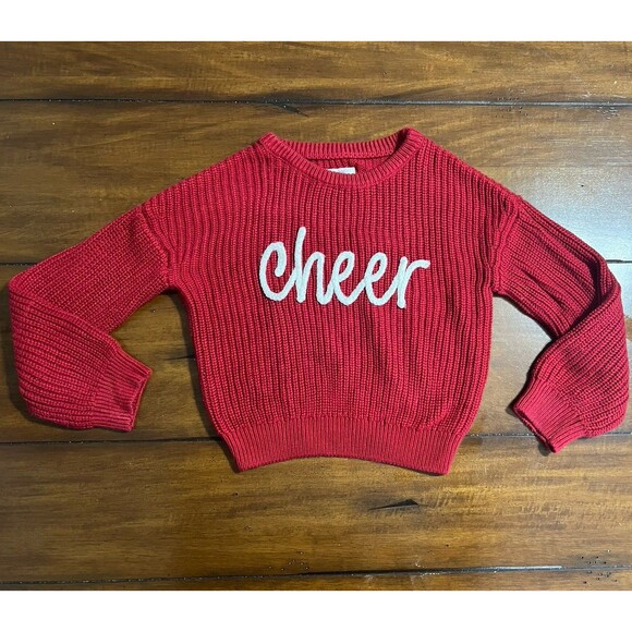 Little Sleepies Deep Crimson “Cheer” Drop Shoulder Sweater - Picture 2 of 6